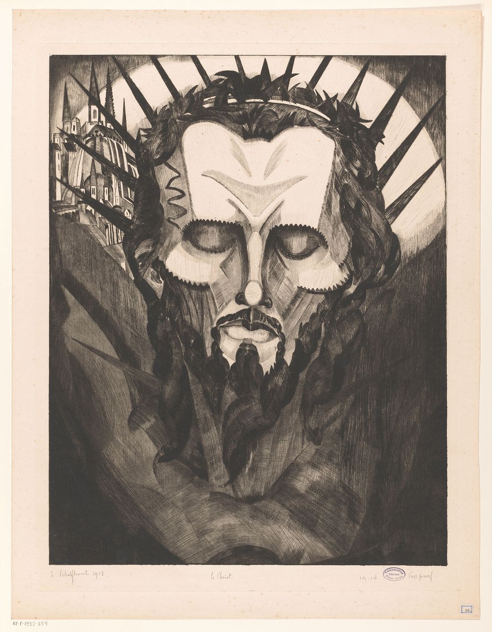 Hoofd van Christus (1913) by Lodewijk Schelfhout and N V Roeloffzen and Hübner