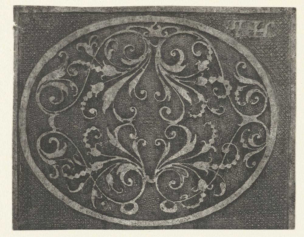 Ovaal met bladranken en bloemen (1638) by Thomas Picquot, Thomas Picquot and Michel van Lochom