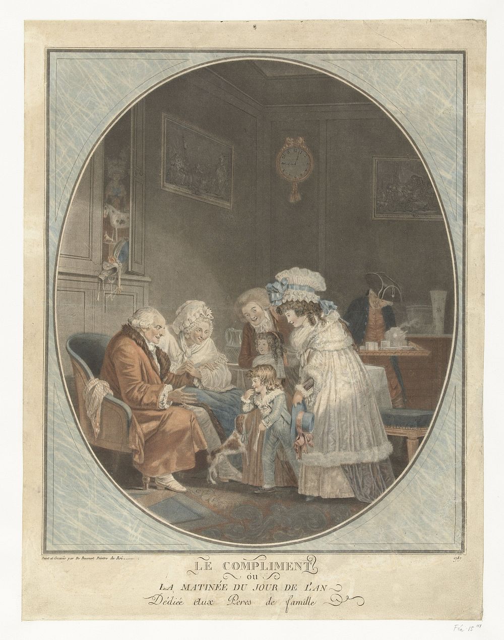Nieuwjaarsdag (1787) by Philibert Louis Debucourt, Philibert Louis Debucourt and Philibert Louis Debucourt
