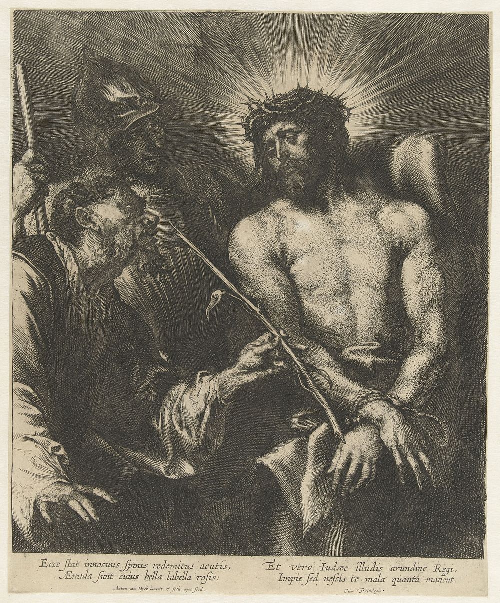 De bespotting van Christus (1630) by Anthony van Dyck, Lucas Vorsterman I and Anthony van Dyck