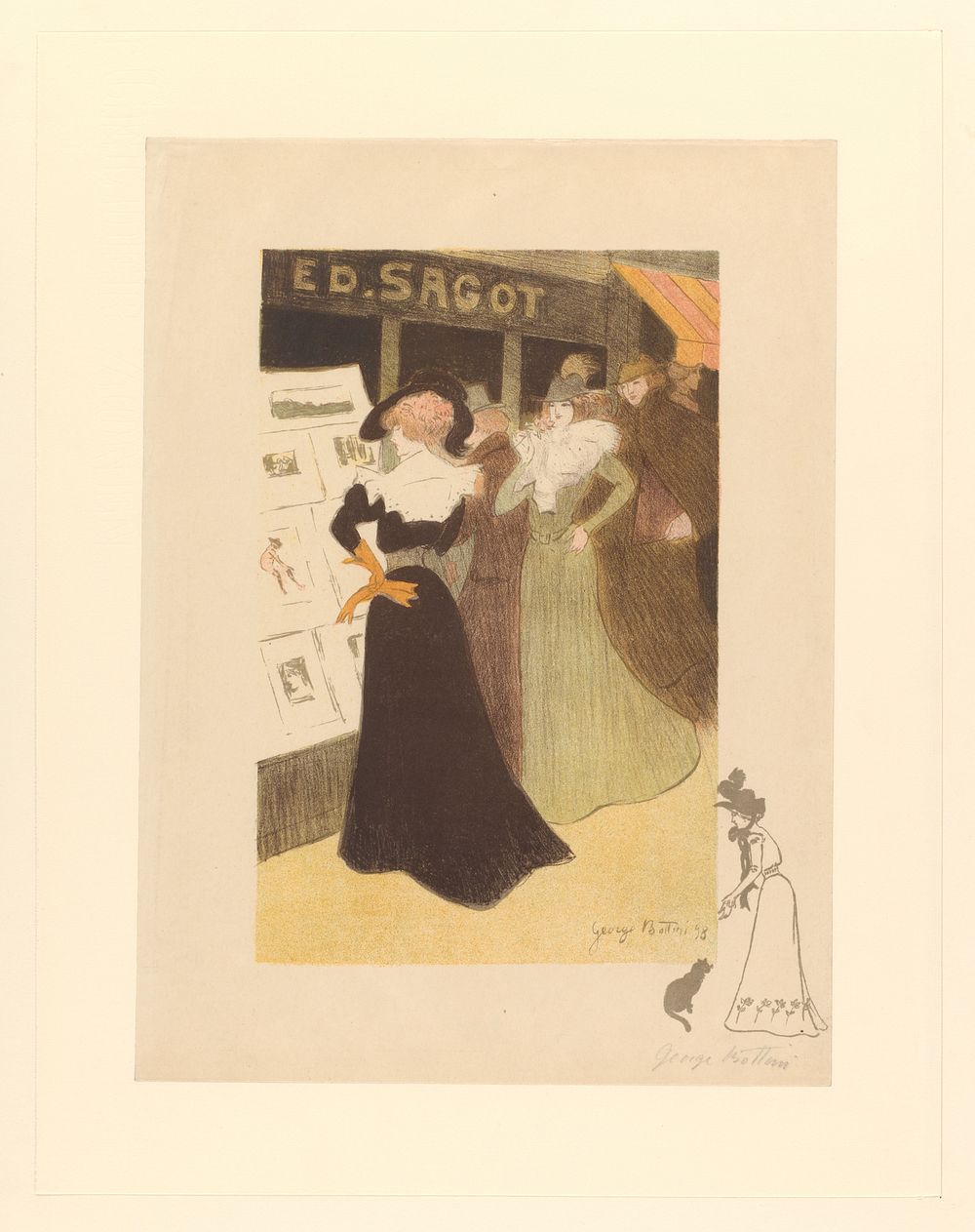 Dames voor de etalage van galerie Ed. Sagot (1898) by George Alfred Bottini