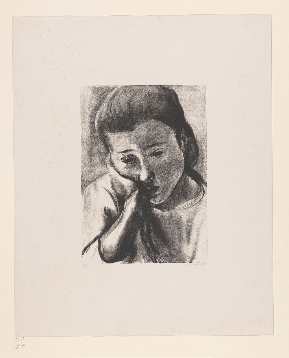Portret van een onbekende jonge vrouw (1893 - 1943) by Jean Louis Boussingault