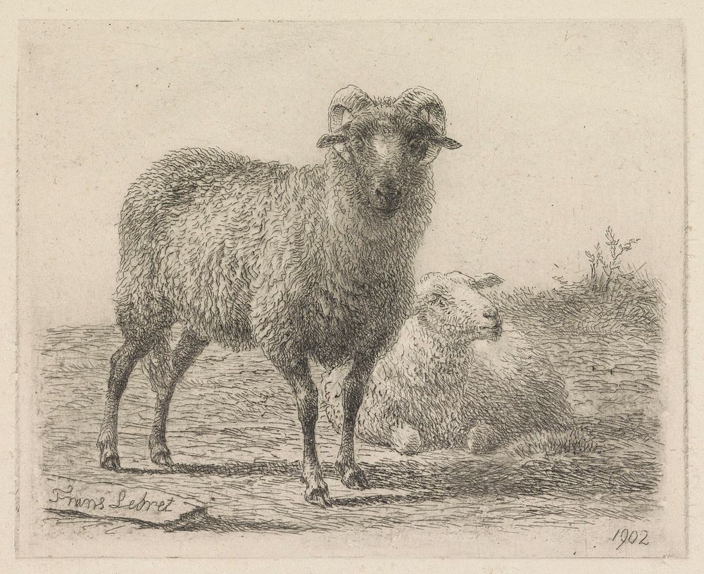 Ram en schaap (1902) by Frans Lebret