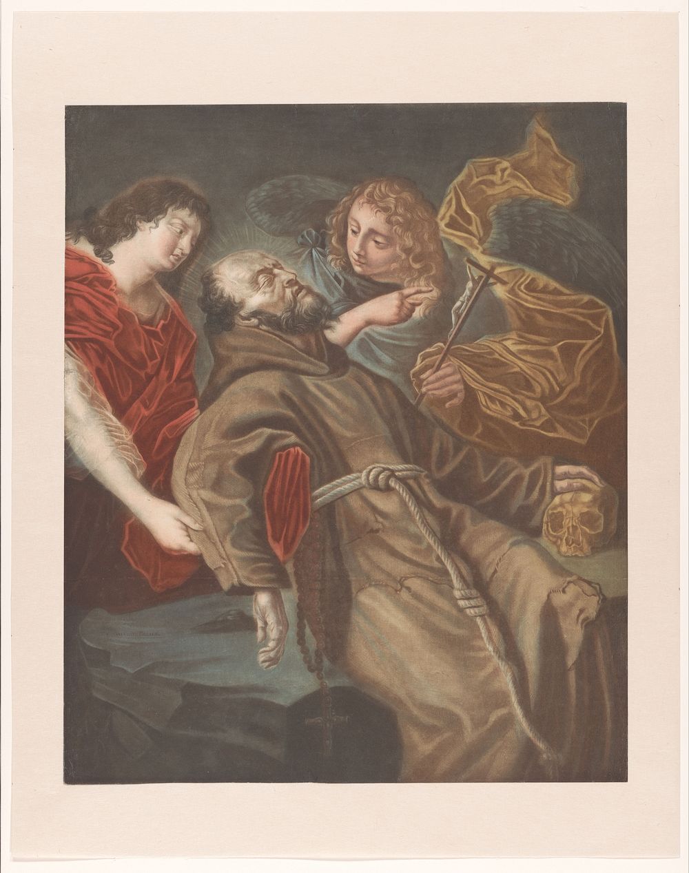 Dood van de heilige Franciscus (1762 - 1782) by Edouard Gautier Dagoty and Anthony van Dyck