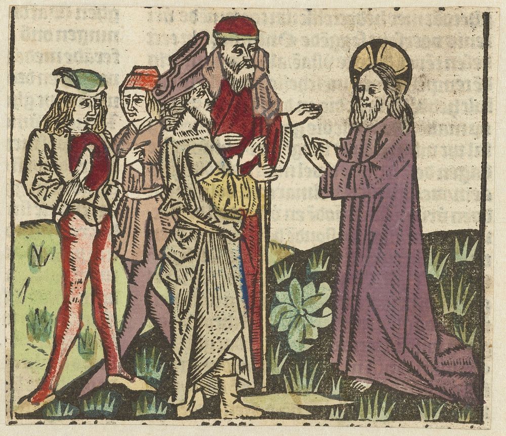 Christus in gesprek met Nicodemus (1485 - 1491) by Meester van Antwerpen I