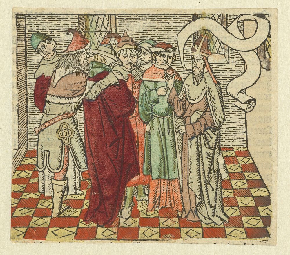 De samenzwering van Kajafas en de priesters tegen Christus (1483 - 1486) by Meester van Haarlem