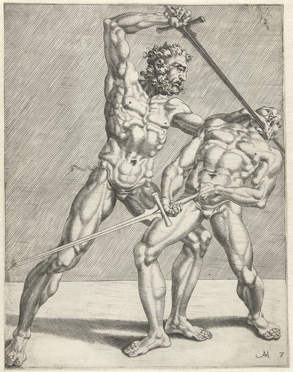 Twee zwaardvechters (1552) by Cornelis Bos, Dirck Volckertsz Coornhert and Maarten van Heemskerck