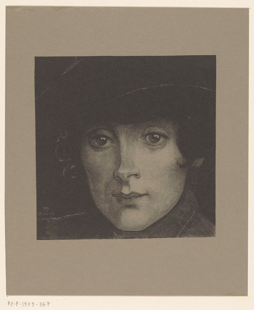 Portret van een onbekende vrouw (1916) by Richard Nicolaüs Roland Holst