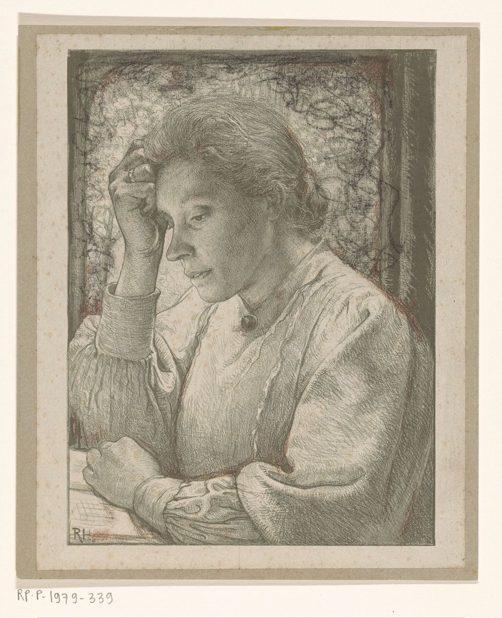 Portret van Henriëtte Roland Holst-van der Schalk (1898) by Richard Nicolaüs Roland Holst