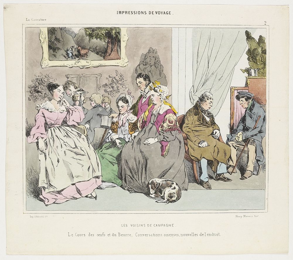 Bijeenkomst van plattelandsbewoners (1839) by Henry Bonaventure Monnier and Aubert and Cie