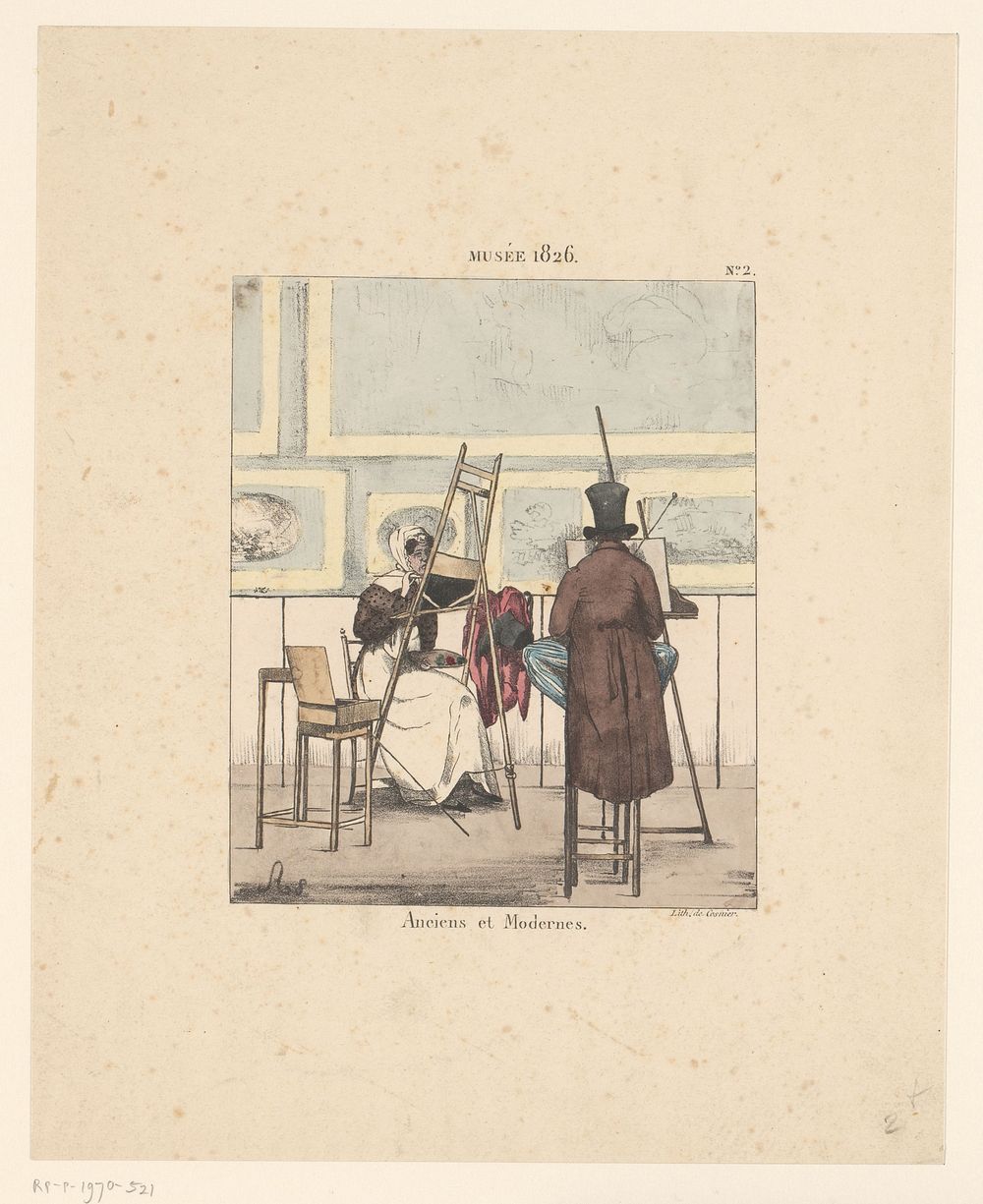 Schetsen uit het museum, 1826 (1826) by Monogrammist AS lithografie and Cosnier