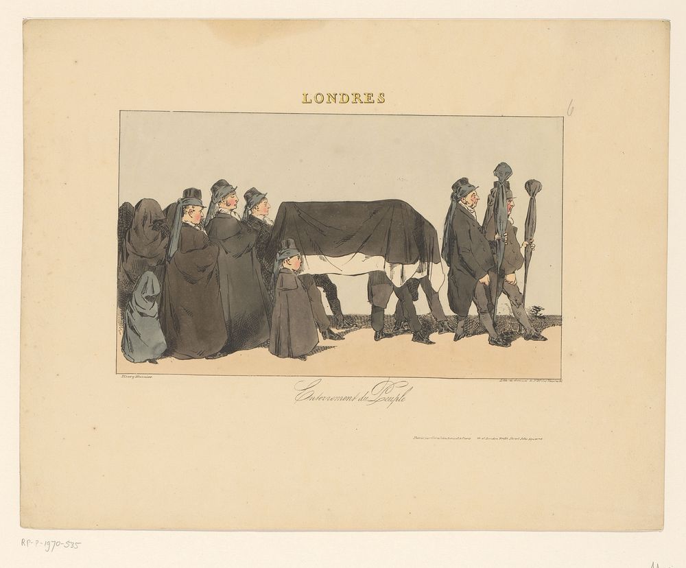 Begrafenis in Londen, 1826 (1826) by Henry Bonaventure Monnier, Bernard and Giraldon Bovinet and Cie