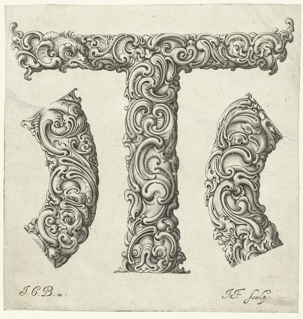 Letter T (c. 1645 - c. 1650) by Jeremias Falck, Johann Christian Bierpfaf and anonymous