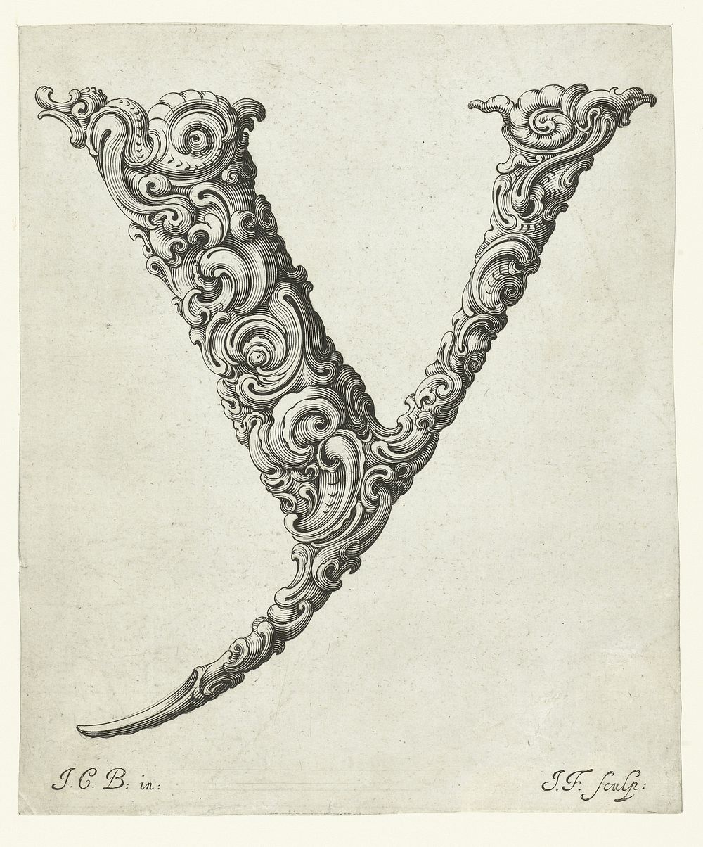 Letter Y (c. 1645 - c. 1650) by Jeremias Falck, Johann Christian Bierpfaf and anonymous