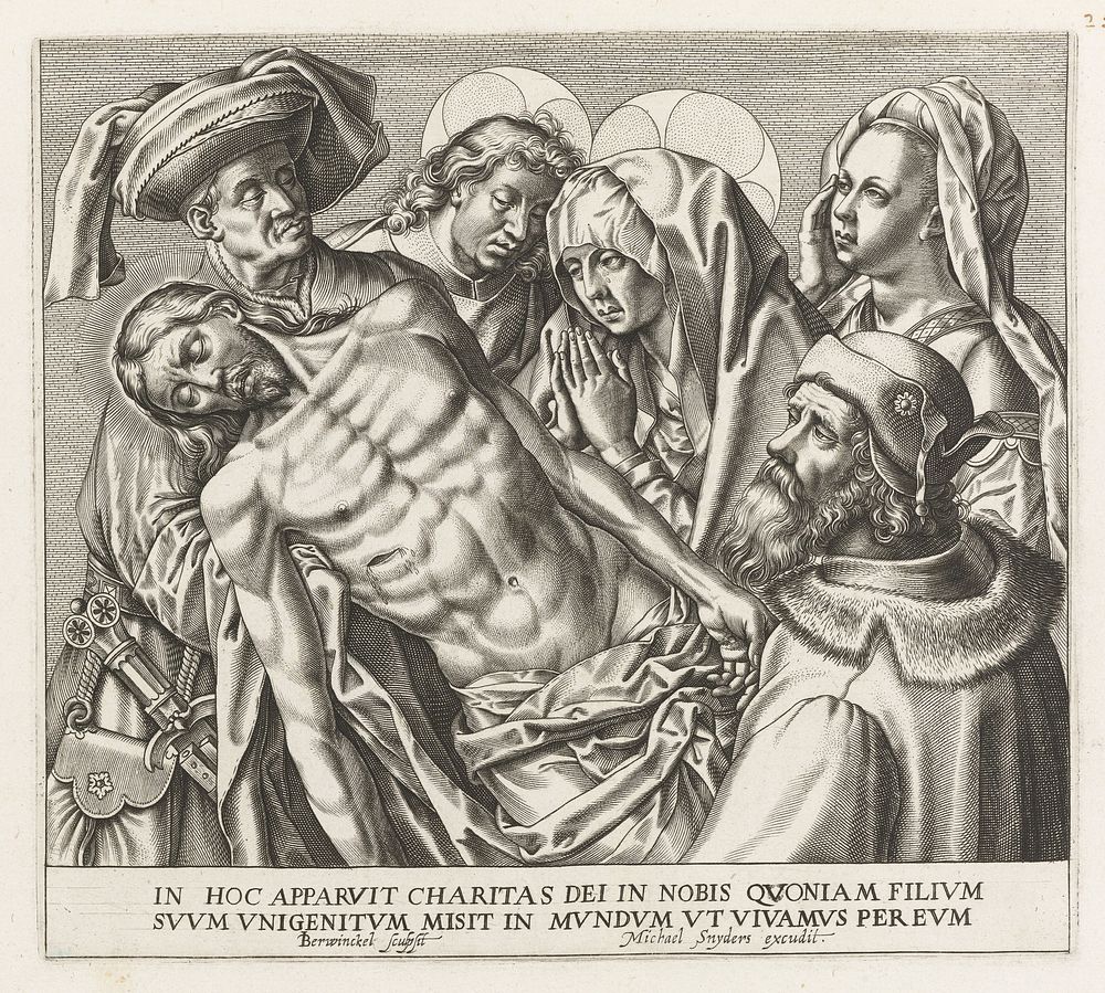 Bewening van Christus (1586 - 1610) by Joan Berwinckel, Hugo van der Goes, Hieronymus Wierix and Michael Snijders
