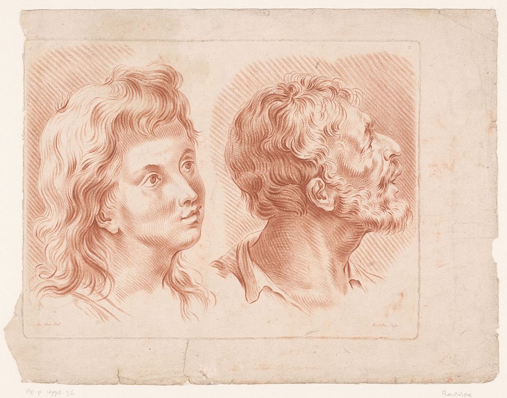 Twee mannenkoppen (1749 - 1849) by Roubillac and Pierre Thomas Le Clerc