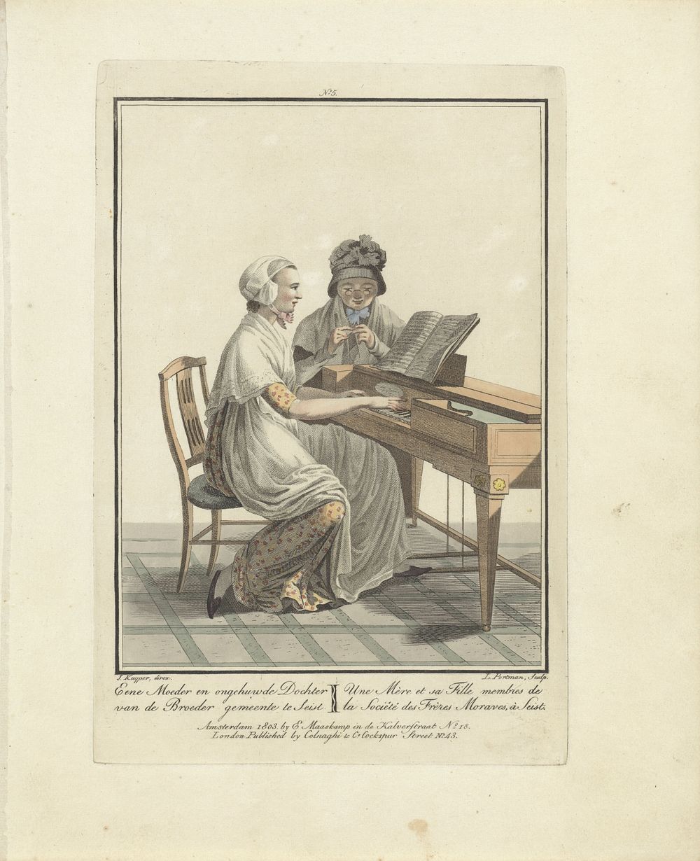 Young Lady Playing the Square Piano (1803 - 1807) by Ludwig Gottlieb Portman, Jacques Kuyper, Jacques Kuyper, Evert Maaskamp…