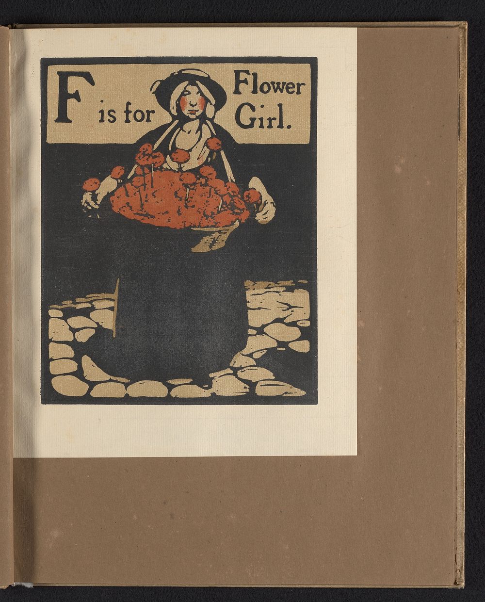 F is for Flower Girl (1898) by William Nicholson and William Heinemann