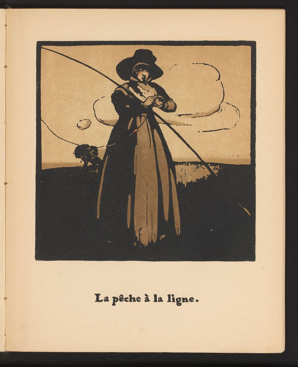 Vrouw met vislijn (1898) by William Nicholson and Société Française d éditions d art