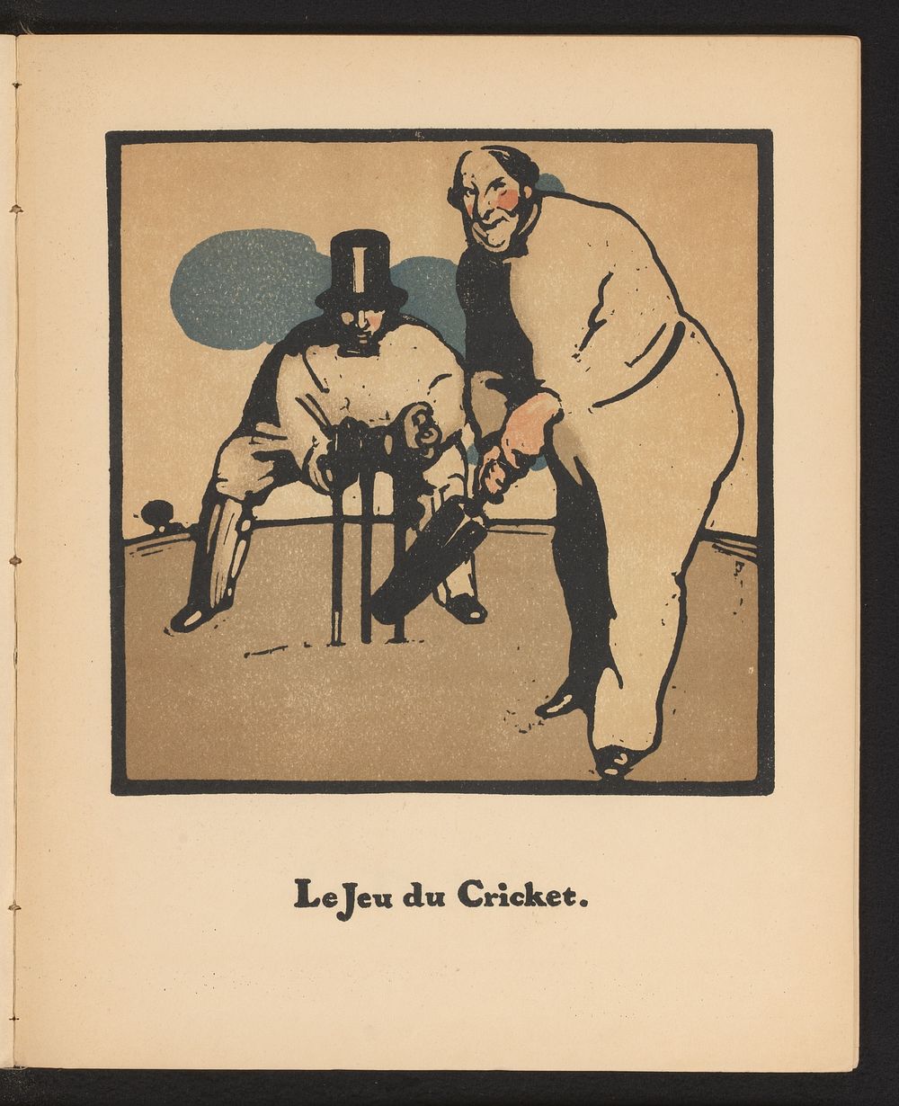 Cricketspelers (1898) by William Nicholson and Société Française d éditions d art