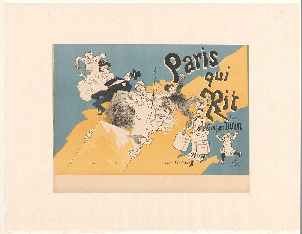 Omslag van het boek Paris qui rit van Georges Duval (1886) by Jules Chéret, Edmond Chaix and Jules Lévy