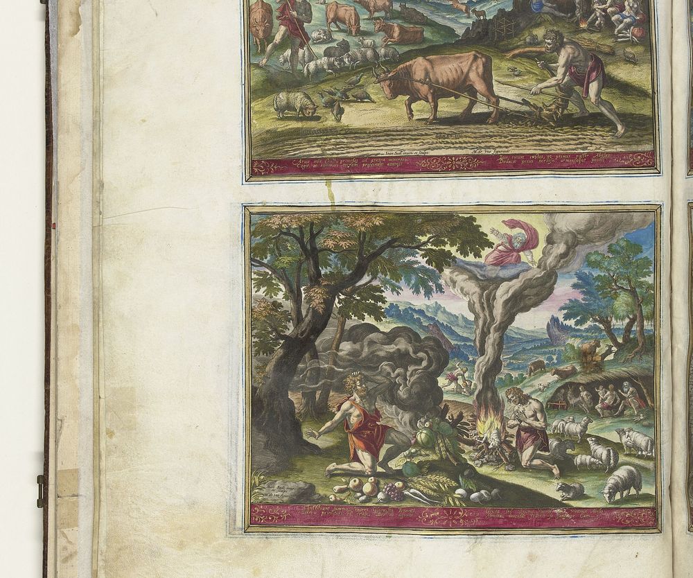 Kaïn als landbouwer en Abel als herder (1583) by Johann Sadeler I, Maerten de Vos, Johann Sadeler I, Johann Sadeler I and…