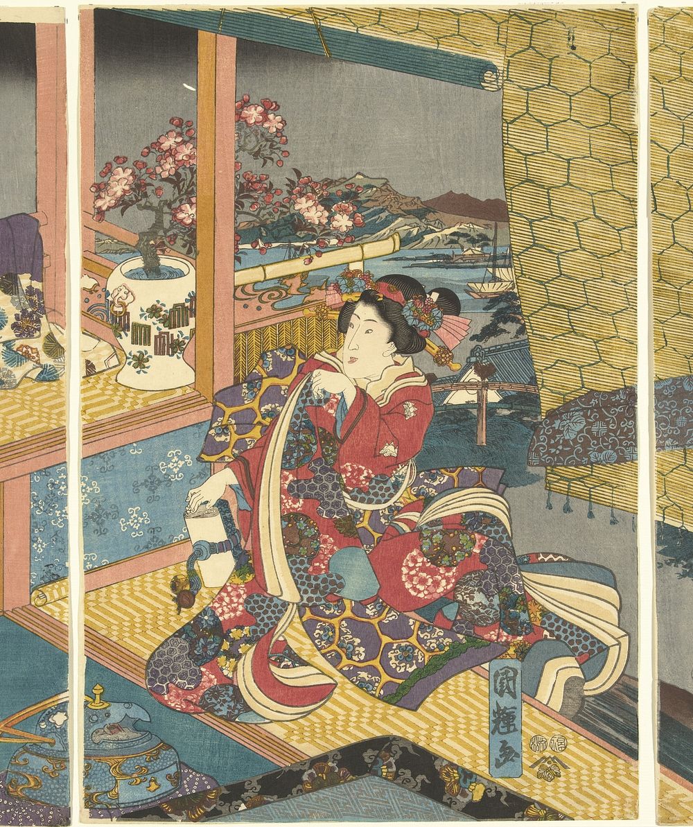 Bloemen (c. 1850) by Utagawa Kuniteru and Tsutaya Kichizo