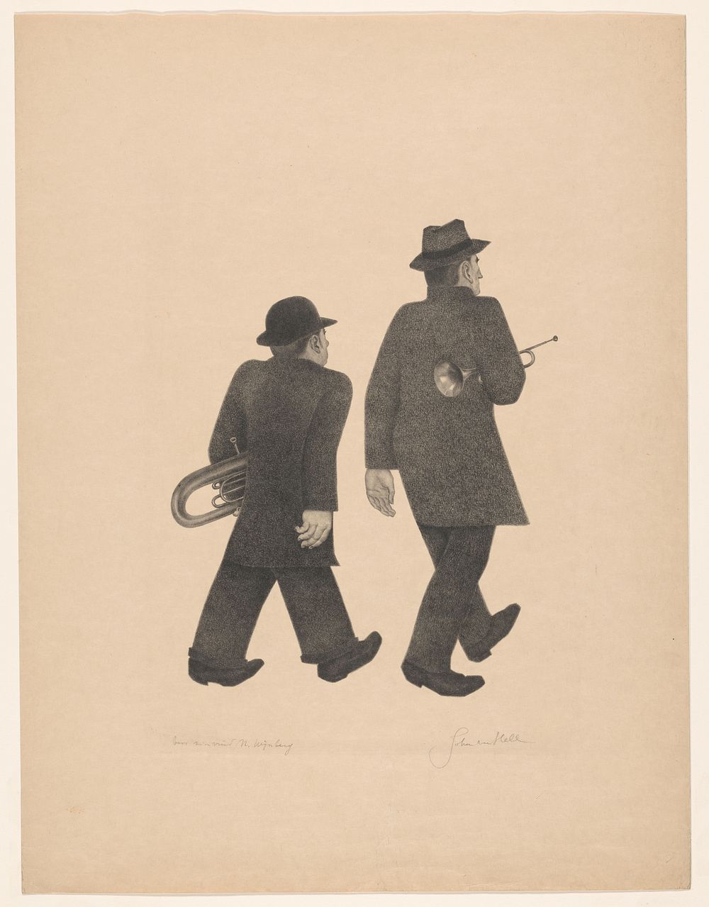 Twee muzikanten (1899 - 1952) by Johan van Hell