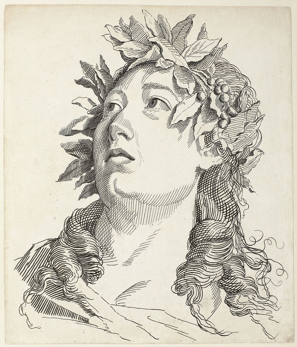 Vrouwenkop met lauwerkrans (1732 - 1771) by Antonio Giuseppe Barbazza