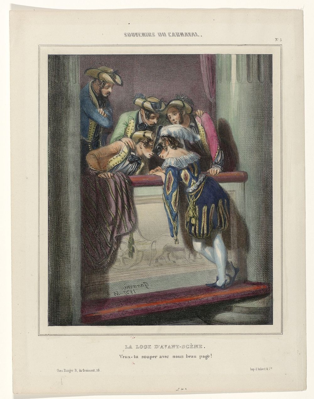 Souvenirs du Carnaval, 1837-45, No. 5 : La Loge d'avant-scèn (...) (1837 - 1845) by Paul Gavarni, Paul Gavarni, Bauger and…