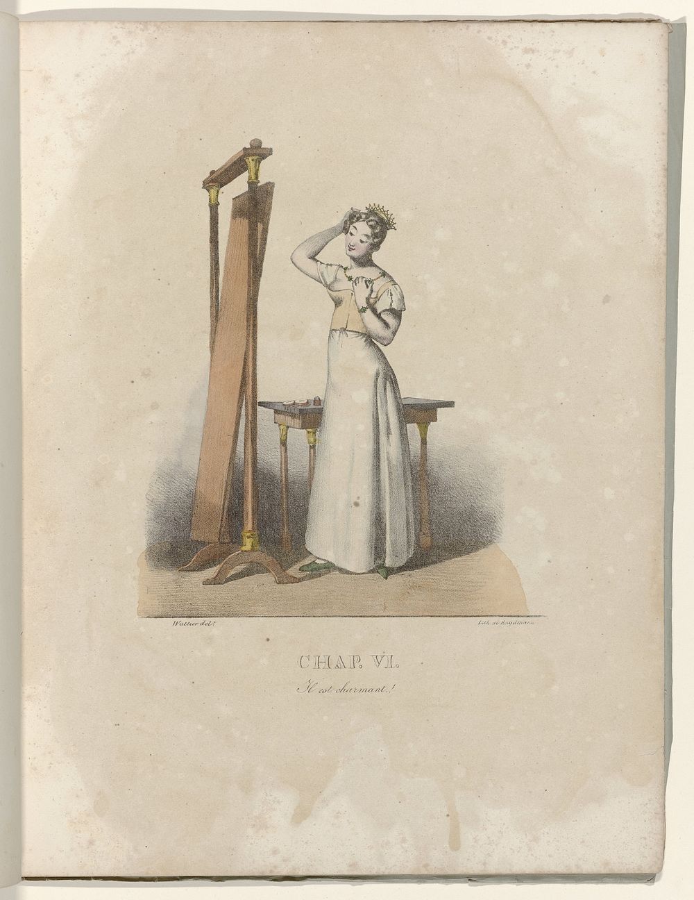 La Né d'une Modiste, 1828 : Chap. VI: Il est charmant (c. 1828) by Gottfried Engelmann and Wattier