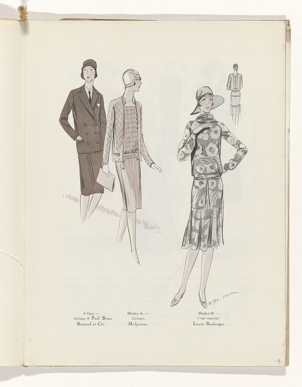 Art - Goût - Beauté, Feuillets de l' élégance féminine, Juin 1929, No. 106, 9e Année, p.8 (1929) by R Drivon, anonymous…