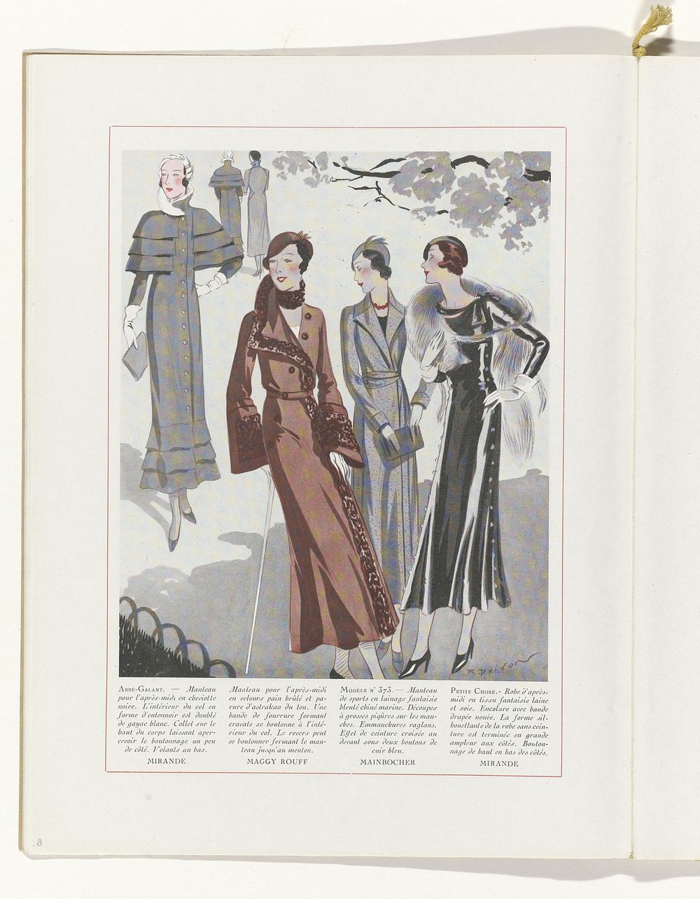 Art - Goût - Beauté, Feuillets de l' élégance féminine, Novembre 1931, No. 135, 12e Année, p. 8 (1931) by R Drivon…
