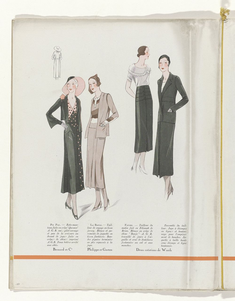 Art - Goût - Beauté, Feuillets de l' élégance féminine, Mai 1931, No. 129, 11e Année, p. 10 (1931) by anonymous, Bernard and…