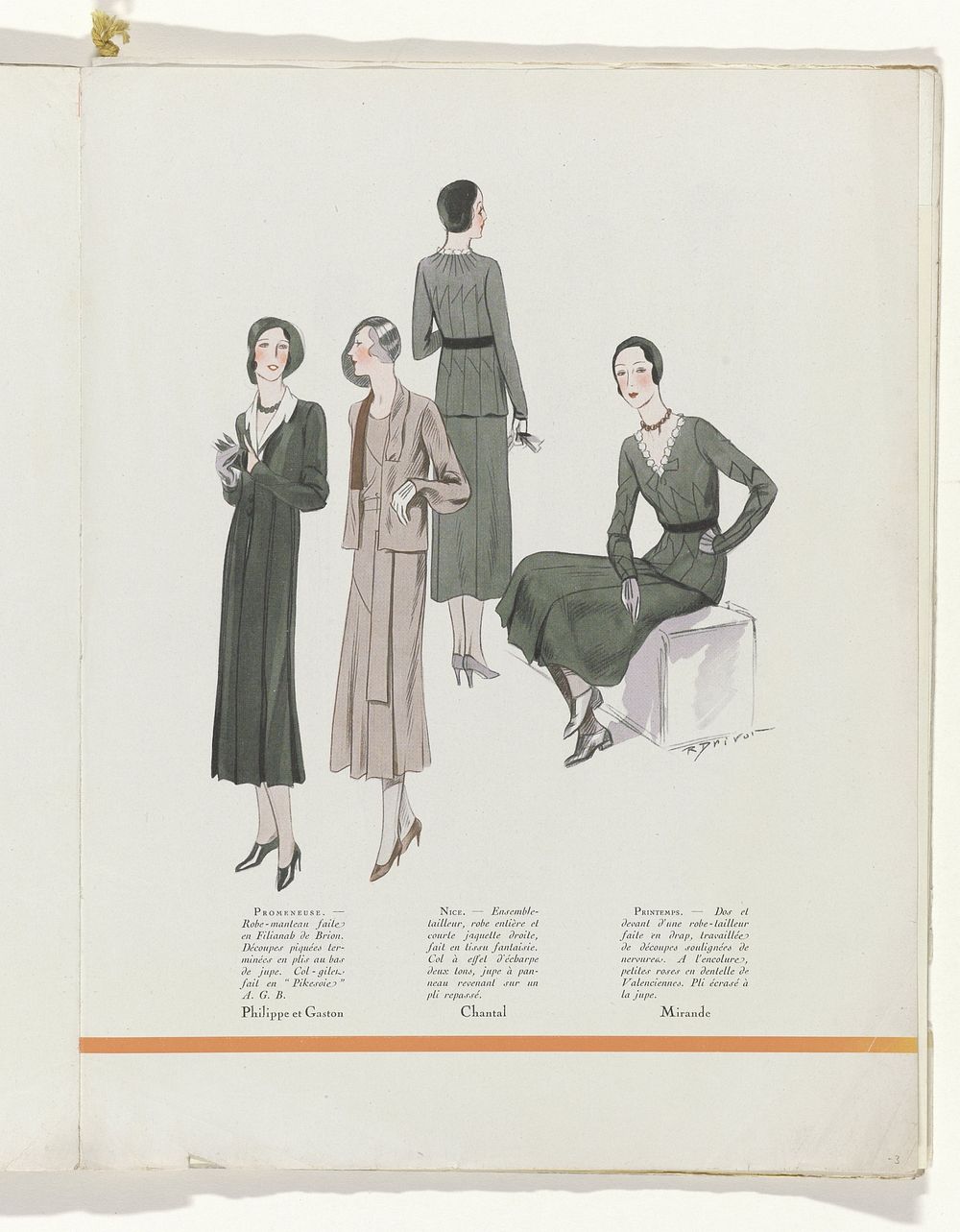 Art - Goût - Beauté, Feuillets de l' élégance féminine, Mai 1931, No. 129, 11e Année, p. 3 (1931) by R Drivon, anonymous…