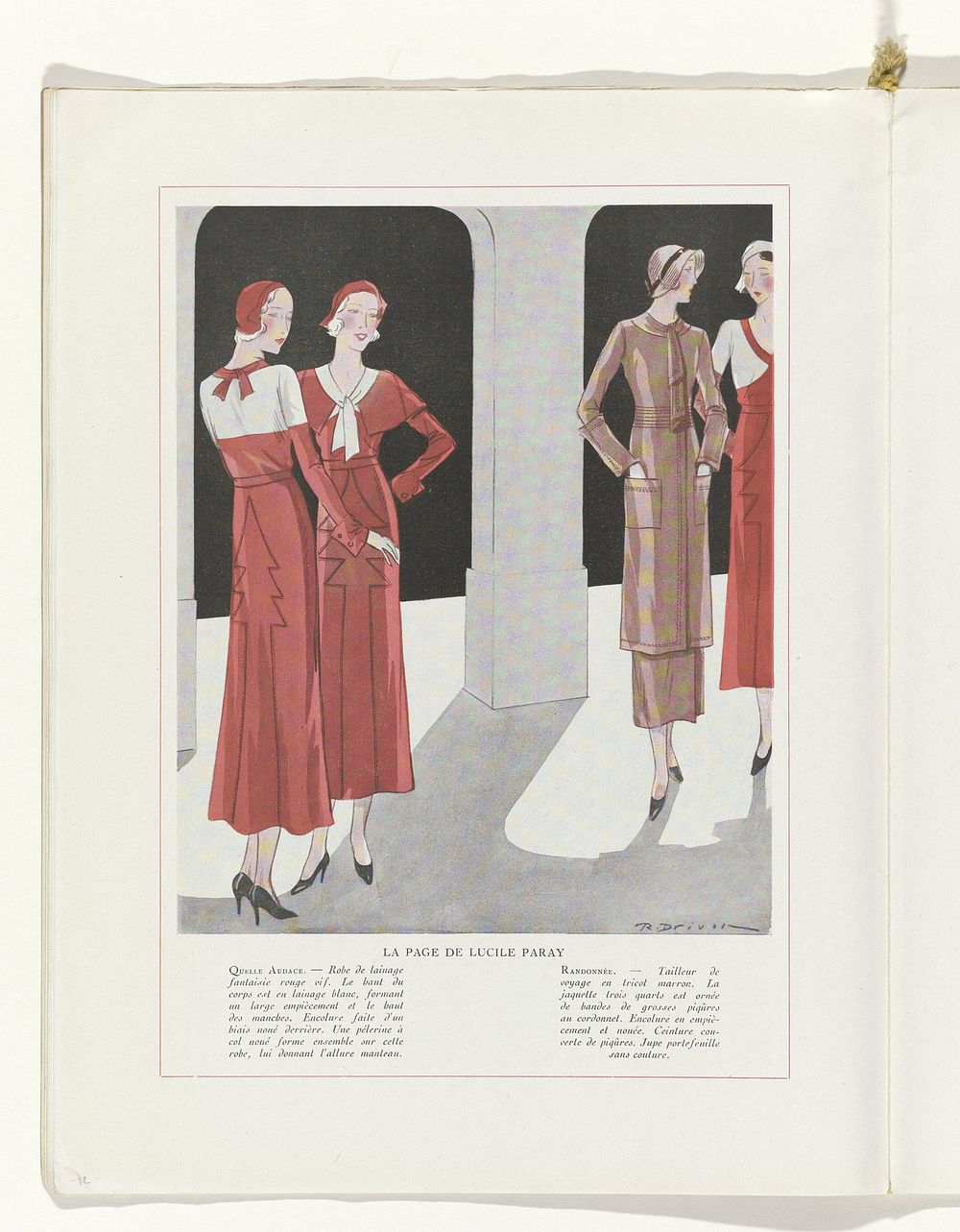 Art - Goût - Beauté, Feuillets de l' élégance féminine, Mars 1932, No. 139, 12e Année, p. 12 (1932) by R Drivon, anonymous…