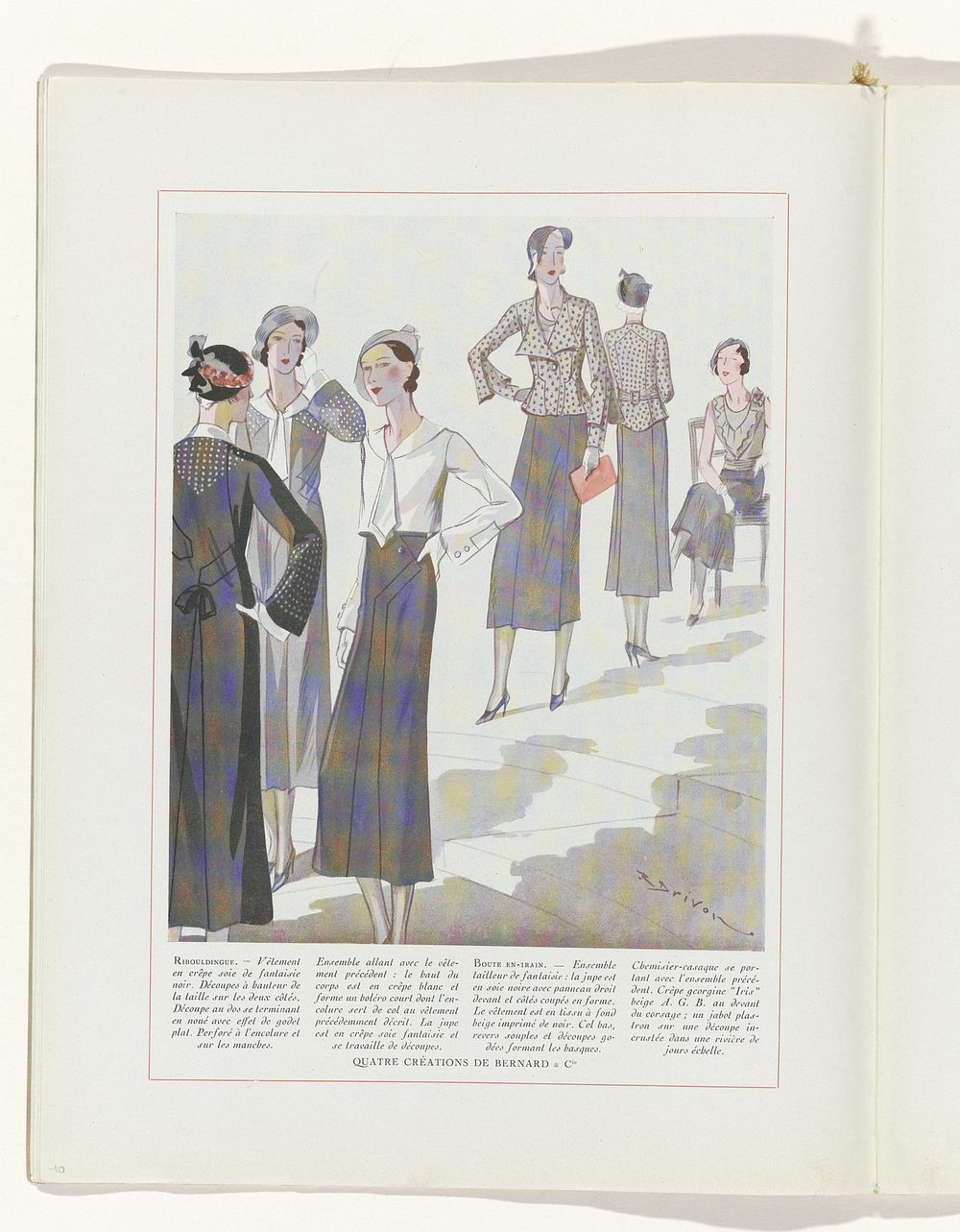 Art - Goût - Beauté, Feuillets de l' élégance féminine, Juin 1932, No. 142, 12e Année, p. 10 (1932) by R Drivon, Bernard and…