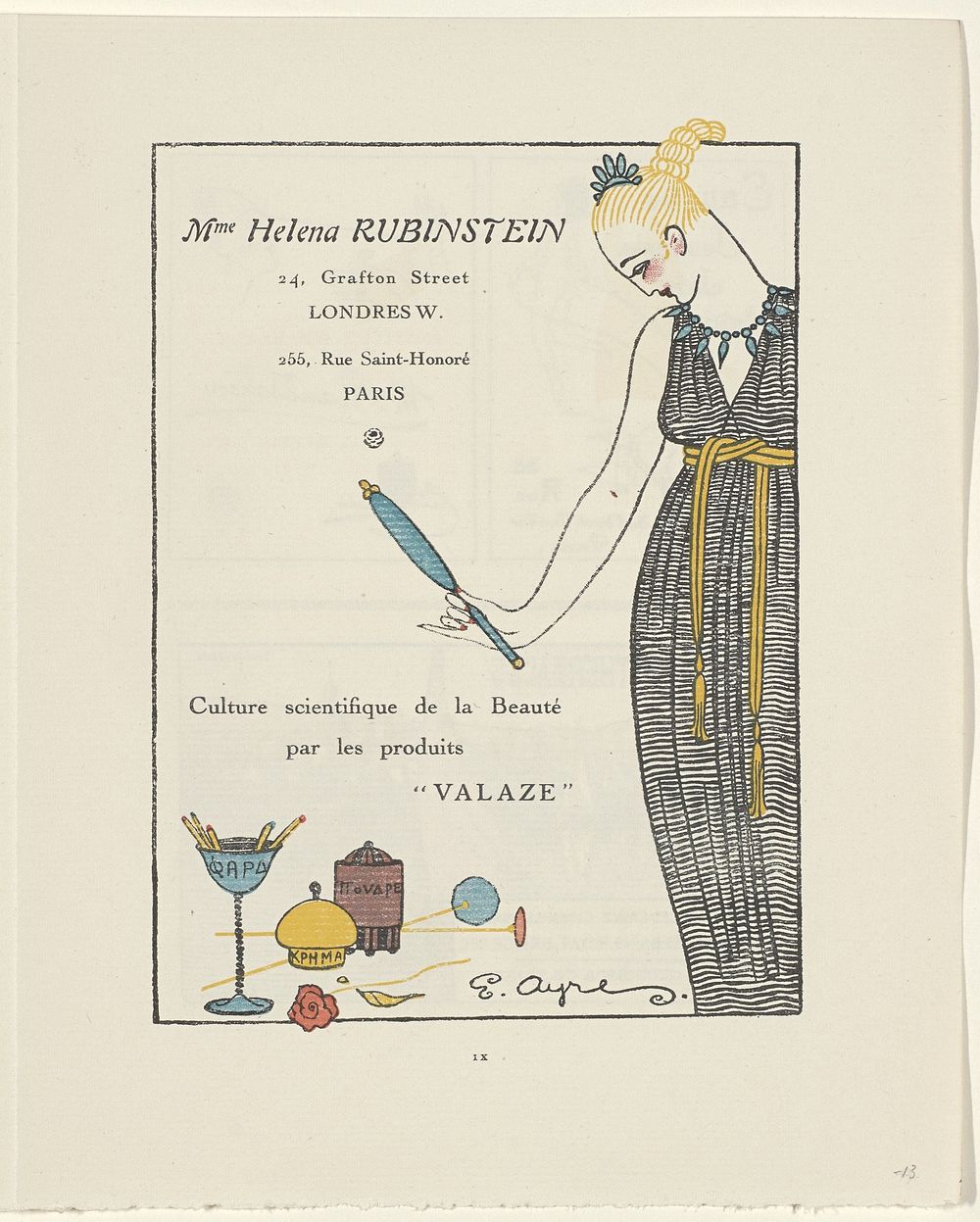 Gazette du Bon Ton, 1914 - No. 6, p. IX: Advertentie Helena Rubinstein (1914) by E Ayres, anonymous, Lucien Vogel, Paul…