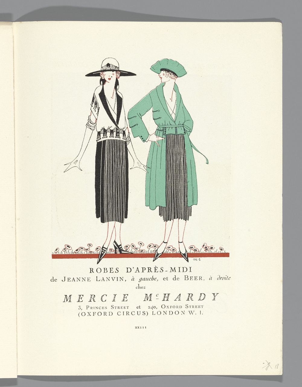 Gazette du Bon Ton, 1920 - No. 3, p. XXIII: Robes d'après-midi de Lanvin et Beer (1920) by Lucien Vogel, The Field Press…