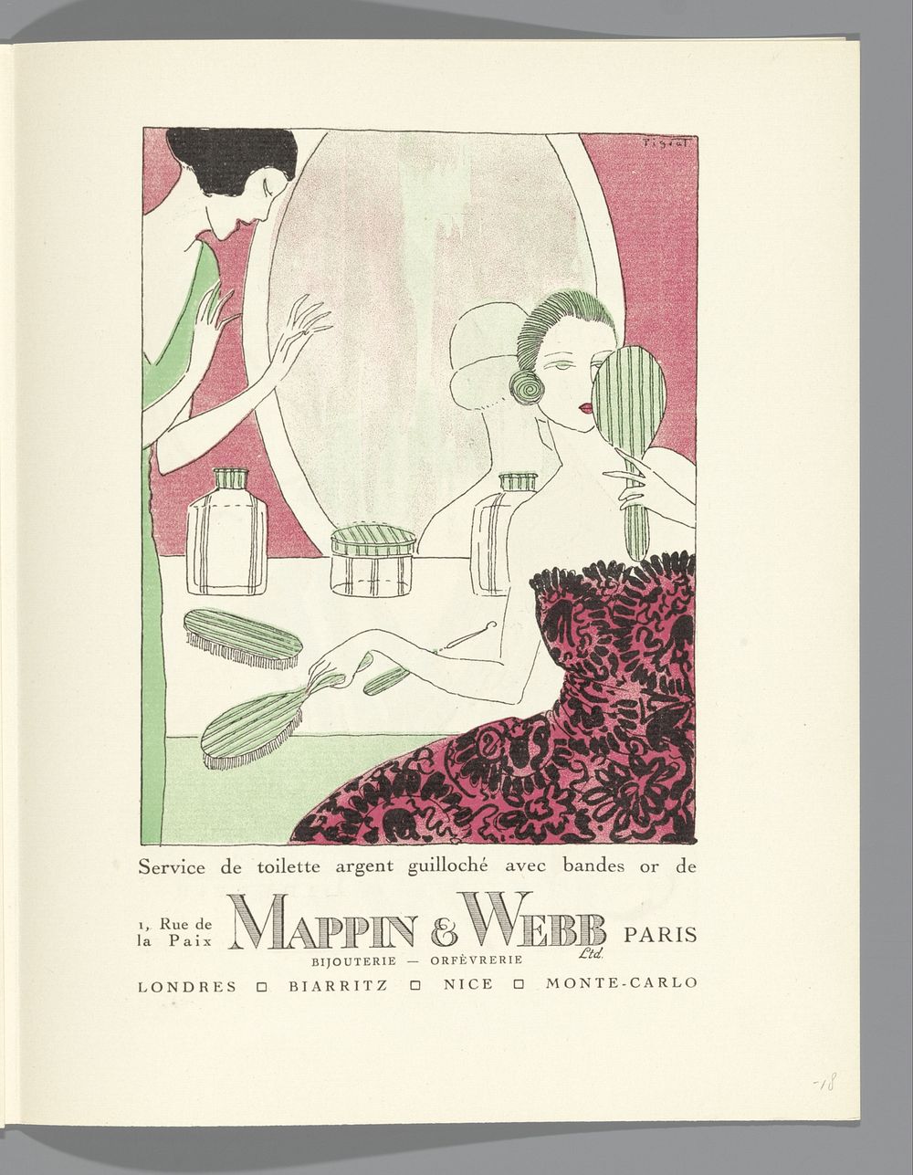 Gazette du Bon Ton, 1920 - No. 8, p. LXVII: advertentie Mappin & Webb, bijouterie - orfévrerie (1920) by Lucien Vogel, The…