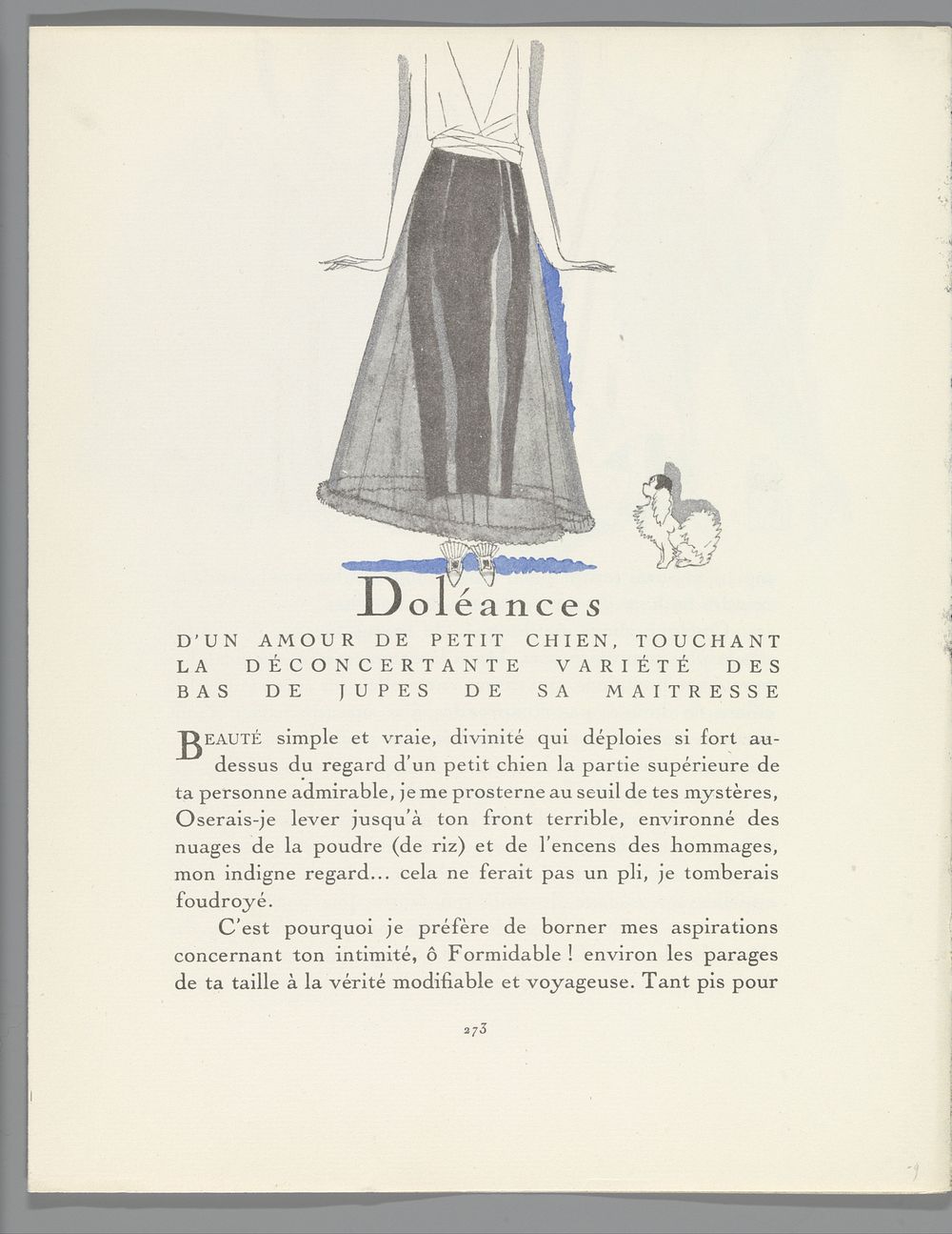 Gazette du Bon Ton, 1921 - No. 9, p. 273: Doléances (...) (1921) by Zyg Brunner, anonymous, Lucien Vogel, Condé Nast…