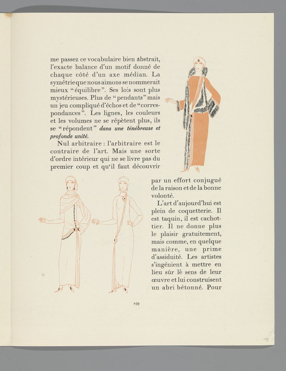 Gazette du Bon Ton, 1922 - No. 9 : p. 259: les robes assymétriques (1922) by anonymous, Lucien Vogel, Condé Nast Publisher…