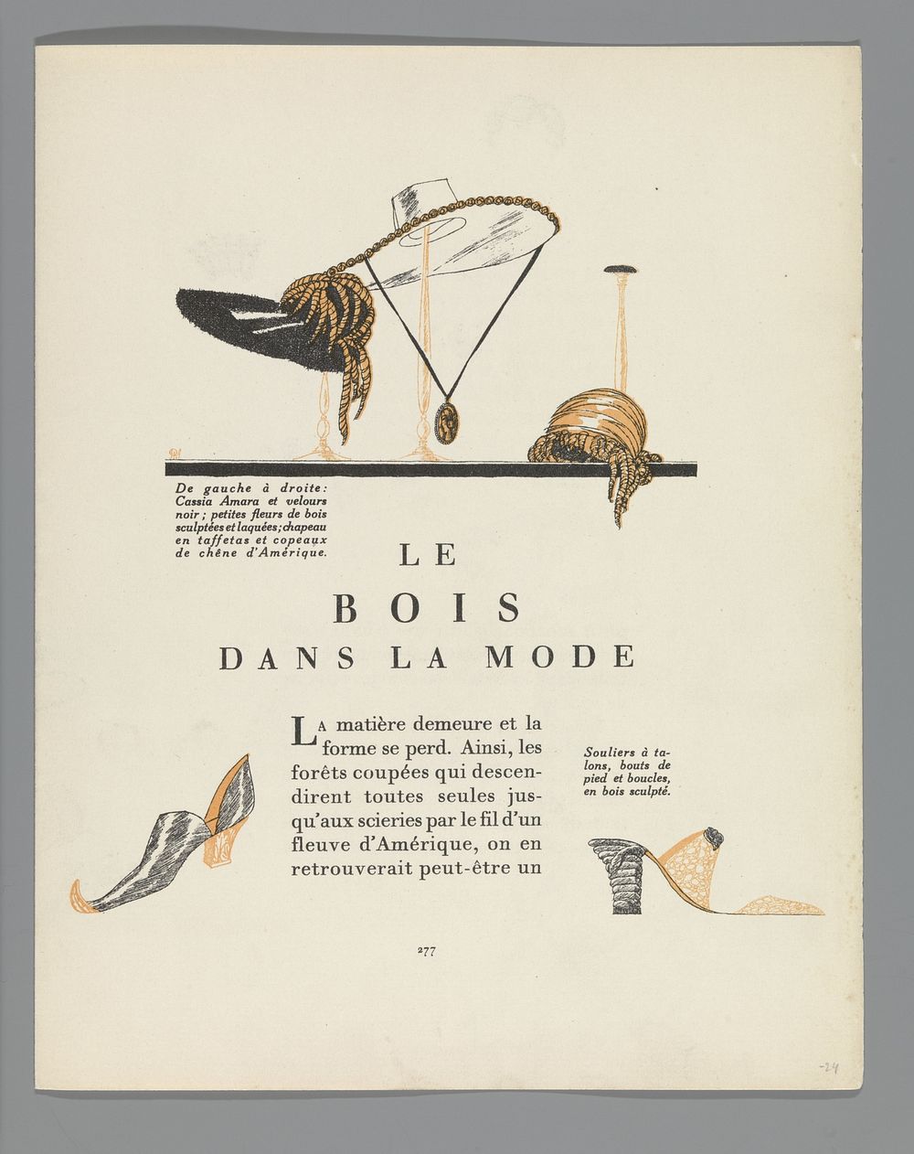 Gazette du Bon Ton, 1922 - No. 9 : p. 277: Le Bois dans la Mode (1922) by anonymous, Lucien Vogel, Condé Nast Publisher and…