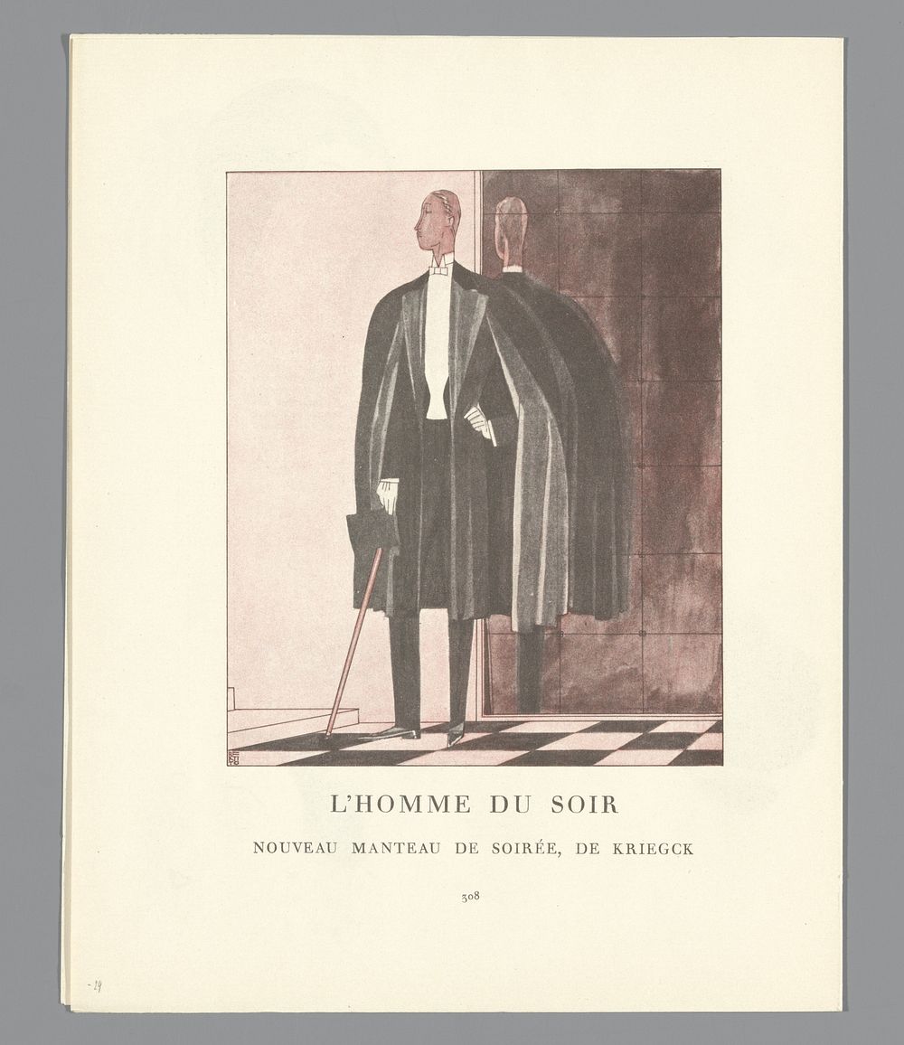 Gazette du Bon Ton, 1922 - No. 10, p. 308: L'Homme du soir (1922) by Lucien Vogel, Condé Nast Publisher, Condé Nast et Co…