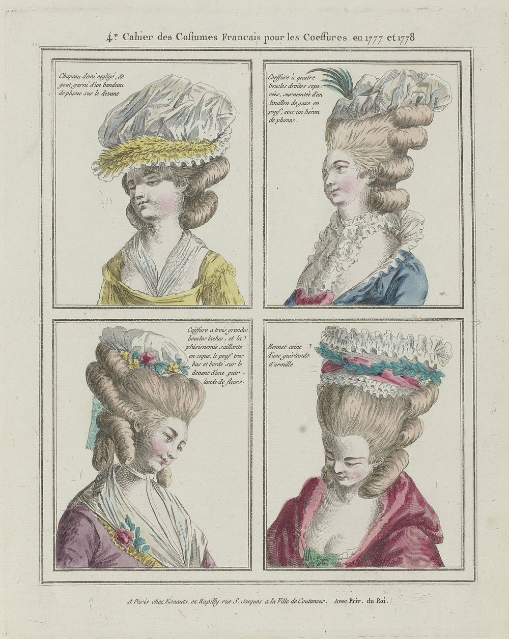 Gallerie des Modes et Costumes Français, 1777-1778, D 19 : Chapeau demi négligé (...) (1778) by anonymous and Esnauts and…