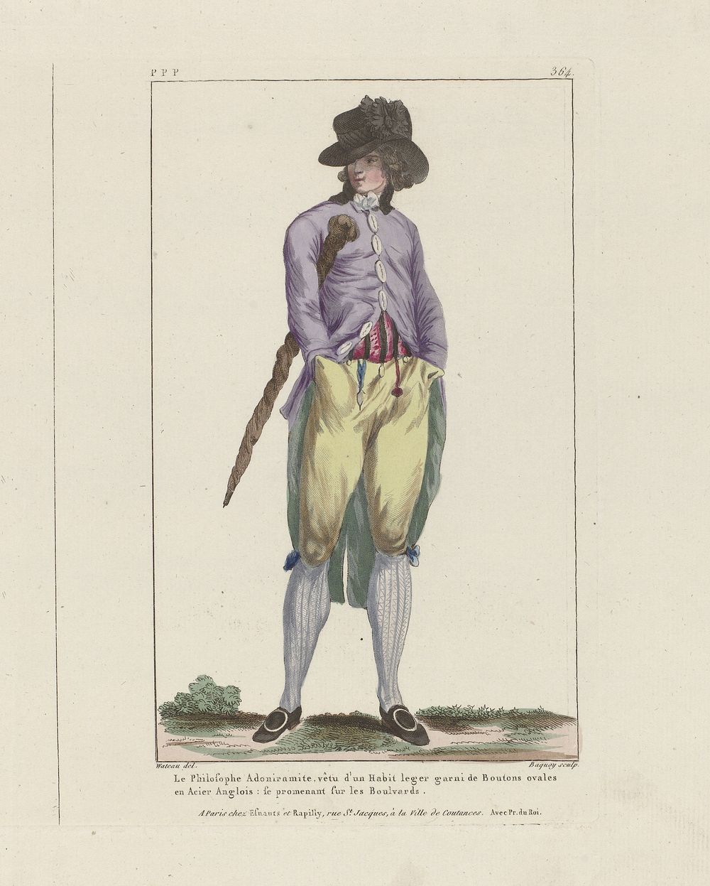 Gallerie des Modes et Costumes Français, 1787, ppp 364 : Le Philosophe Adoniramit (...) (c. 1787) by Pierre Charles Baquoy…
