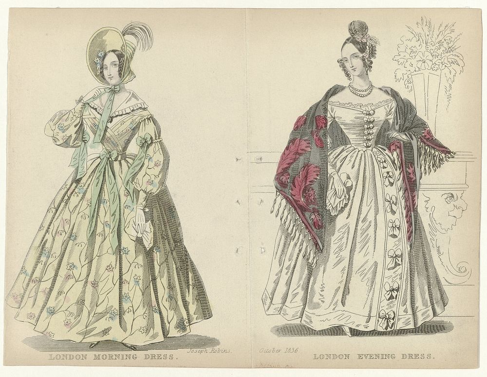 The Ladies Pocket Magazine, october 1836 : London morning dress (...) (1836) by anonymous and Joseph Robins