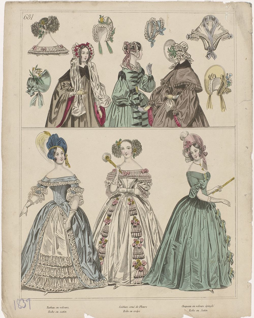 Townsend's Monthly Selection of Parisian Costumes, 1837, No. 681 : Turban en velours (...) (1837) by anonymous and Henry…