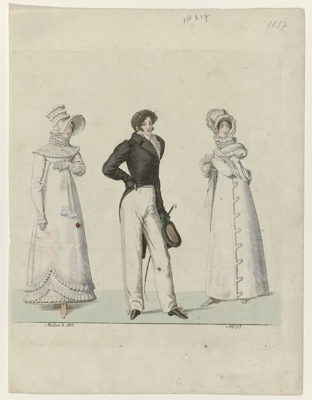 Fashion News Copied: Allgemeine Moden-Zeitung: Three Models (1817) by anonymous and Johann Adam Bergk