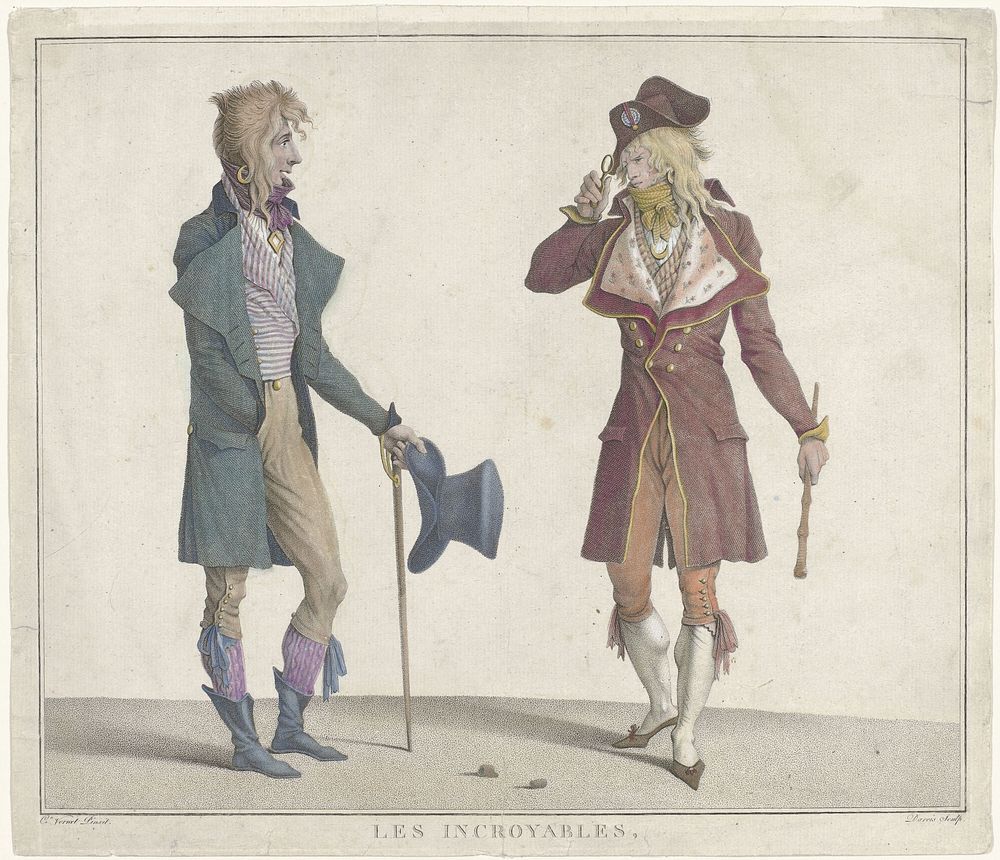 Les Incroyables, 1796 (c. 1796) by Jean Louis Darcis and Carle Vernet
